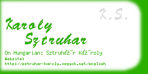 karoly sztruhar business card